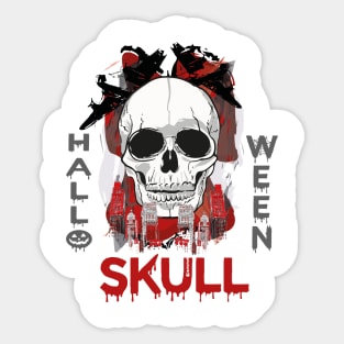 Halloween Skull tee design birthday gift graphic Sticker